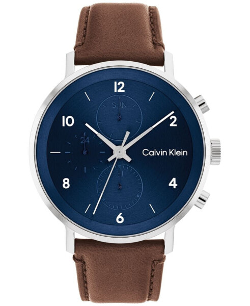 Часы Calvin Klein Leather Strap Watch 44mm