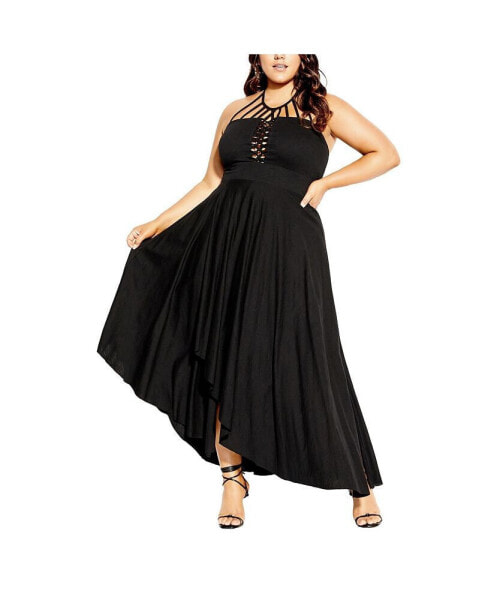 Plus Size Plait Detail Maxi Dress