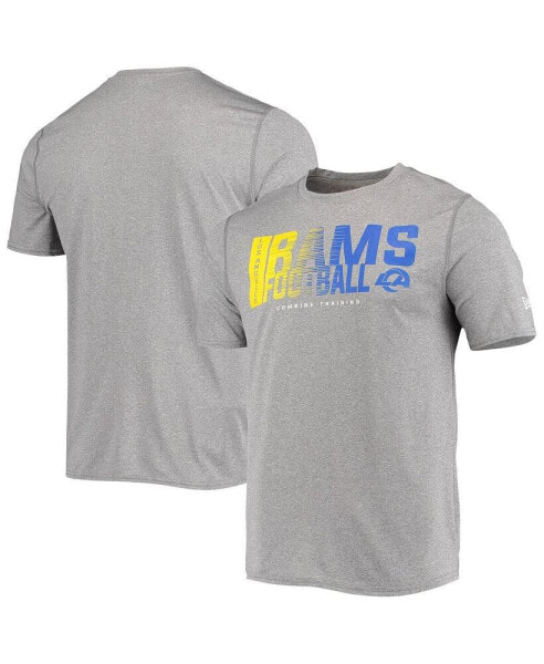 Men's Heathered Gray Los Angeles Rams Combine Authentic Game On T-shirt