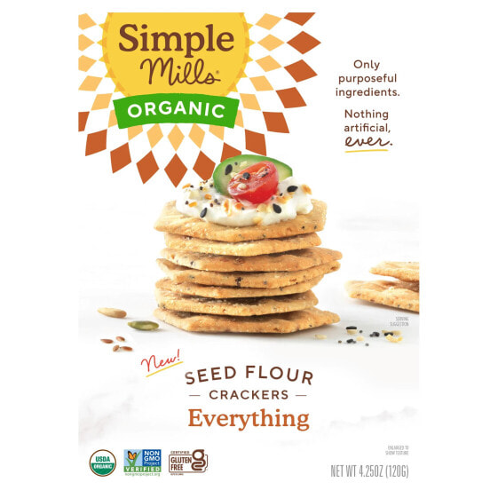 Organic Seed Flour Crackers, Everything, 4.25 oz (120 g)