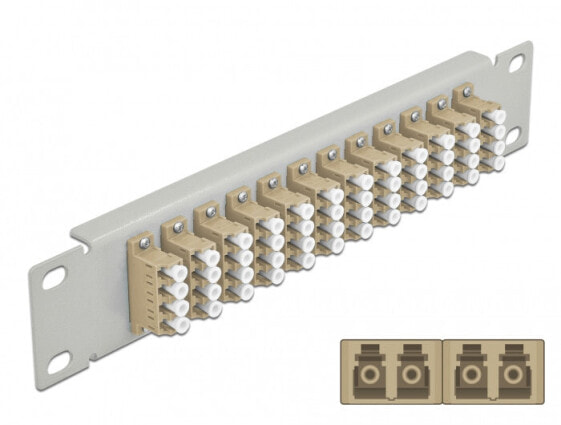 Delock 66798 - Fiber - LC - Beige - Grey - Metal - Rack mounting - 1U