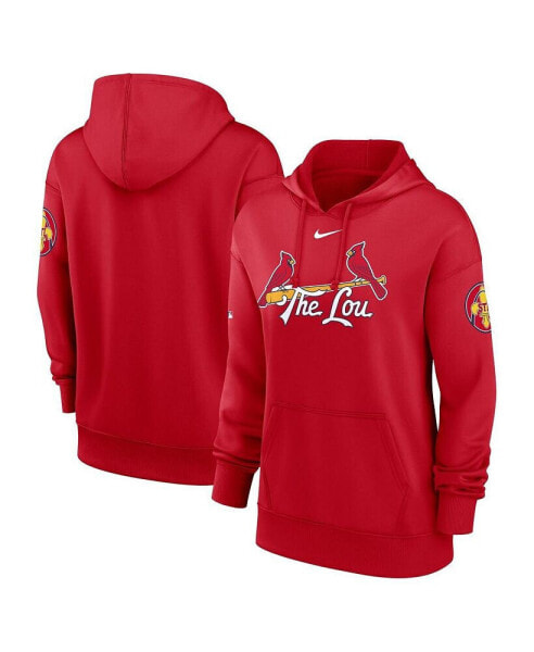 Women's Red St. Louis Cardinals 2024 City Connect Authentic Collection Practice Performance Pullover Hoodie