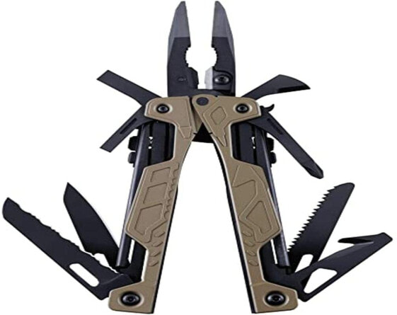 LEATHERMAN - OHT Multi-Tool, Einhändige Bedienbarkeit, mit 16 praktischen Werkzeugen, Braun Coyote mit MOLLE Holster Braun