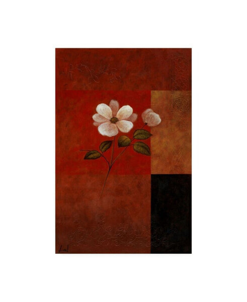 Pablo Esteban White Floral Bold Red 1 Canvas Art - 27" x 33.5"