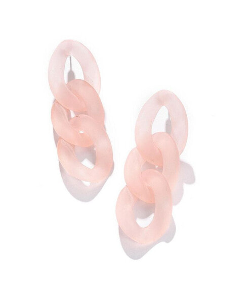 Women's Pink Chain-link Drop Earrings