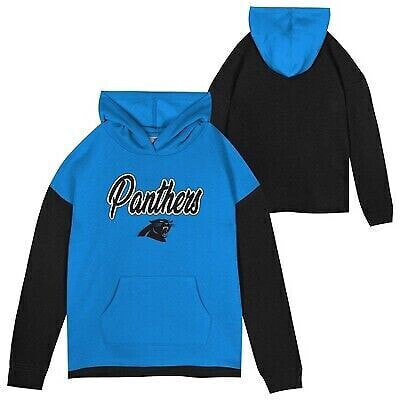 NFL Carolina Panthers Girls' Fleece Hooded Sweatshirt - S