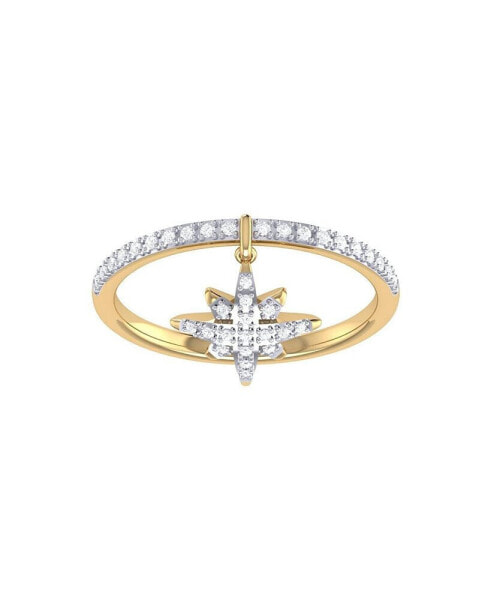 North Star Design Sterling Silver Diamond Charm Women Ring