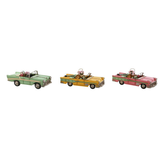 Декоративная фигура Home ESPRIT Автомобиль Жёлтый Розовый Vintage 26 x 11 x 9 cm (3 штуки)