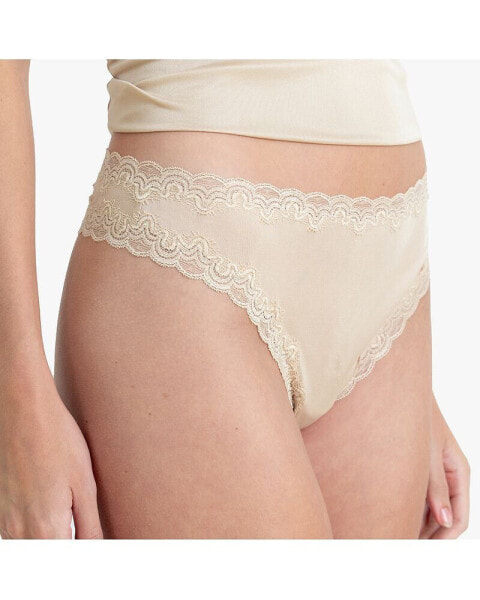 Women's Soft Silk Lace Thong