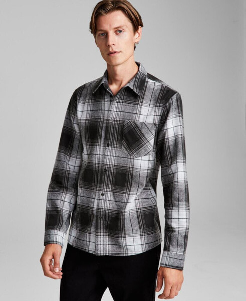 Men's Plaid Button-Down Flannel Shirt, Created for Macy's