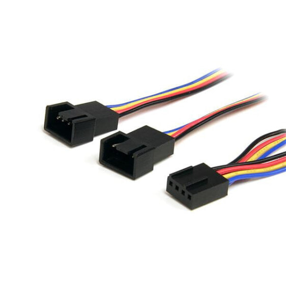 12in 4 Pin Fan Power Splitter Cable - F/M - 0.31 m - Molex (4-pin) - Molex (4-pin) - Male - Female - Multicolour