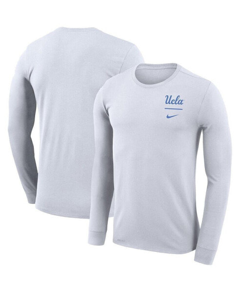 Men's White UCLA Bruins Logo Stack Legend Performance Long Sleeve T-shirt