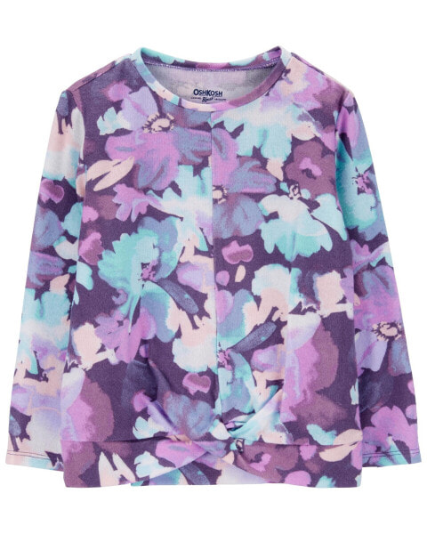 Baby Floral Jersey Long-Sleeve Top - Purple 12M