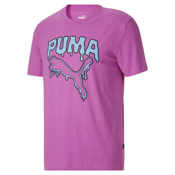 Футболка PUMA Melted Cat Graphic Crew Neck Pink Casual