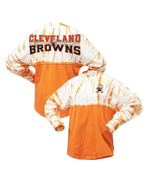 Women's Orange Distressed Cleveland Browns Vintage-Like Bamboo Spirit Jersey Long Sleeve T-shirt