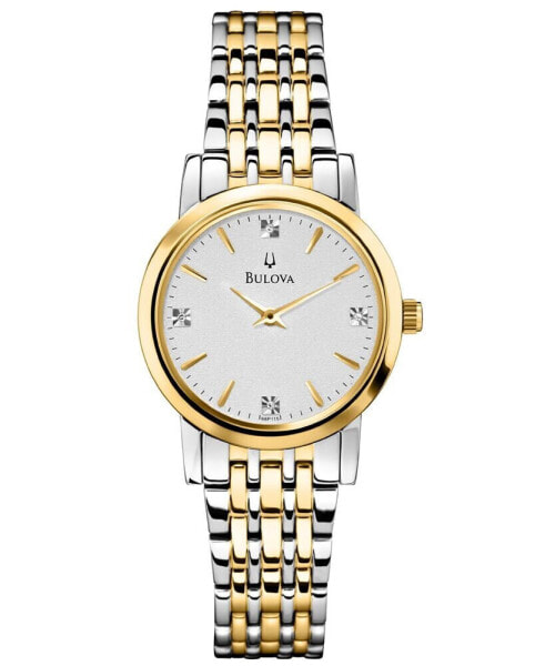 Women's Diamond Accent Two-Tone Stainless Steel Bracelet Watch 30mm 98P115