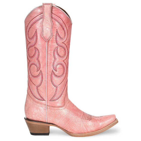 Circle G by Corral Pink TooledInlay Snip Toe Cowboy Womens Size 8 M Casual Boot