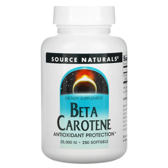 Антиоксидант Бета-каротин Source Naturals, 7,500 мкг (25,000 МЕ), 250 капсул