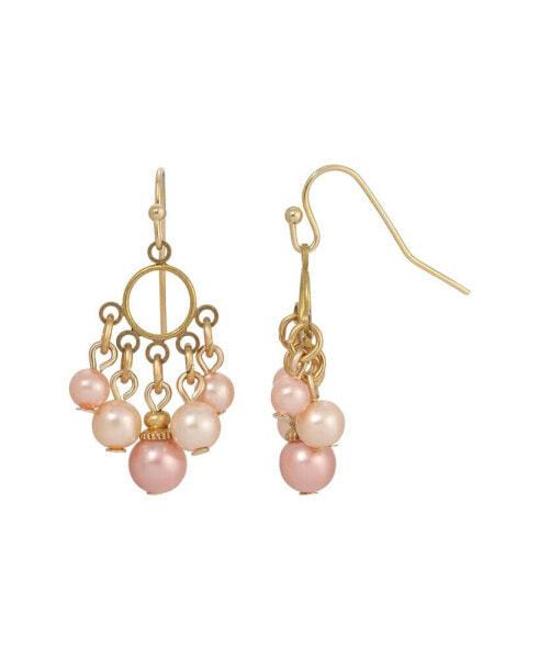 Imitation Pearl Flower Drop Earrings
