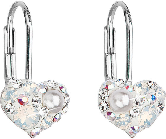 Heart earrings with Swarovski 31125.9 white