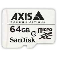 Axis 5801-951 - 64 GB - MicroSDHC - Class 10 - 20 MB/s - 20 MB/s - White