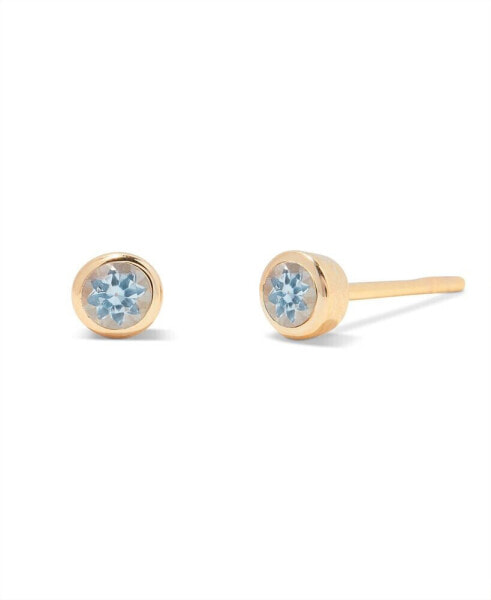 Natural Stones 14K Gold-Plated Vermeil Sage Birthstone Earrings