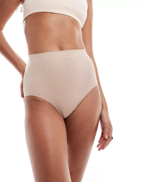 ASOS DESIGN seamless everyday smoothing brief in beige