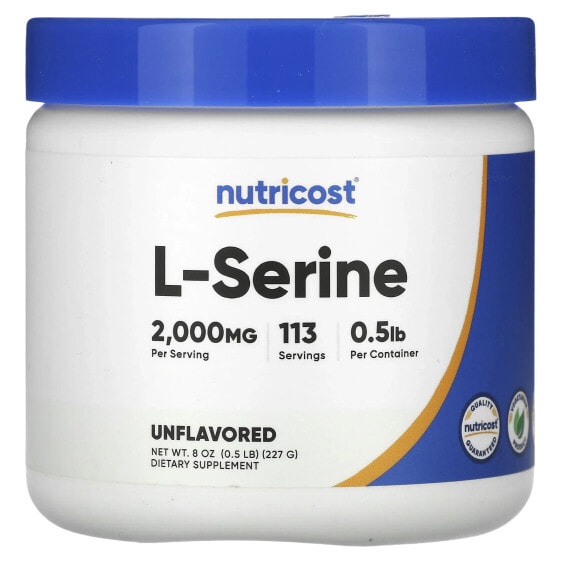 Аминокислоты Nutricost L-Serine порошок, без вкуса, 8 унций (227 г)