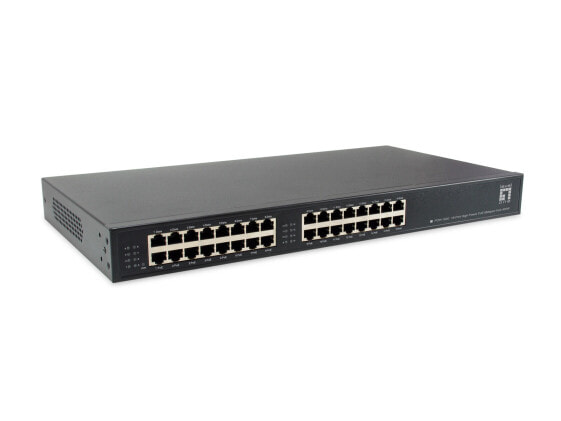 LevelOne POH-1620 16-Port High Power PoE Midspan Hub ,400W - Fast Ethernet - Gigabit Ethernet - 10,100,1000 Mbit/s - IEEE 802.3 - IEEE 802.3ab - IEEE 802.3af - IEEE 802.3u - Black - 1U - Link - PoE - Power
