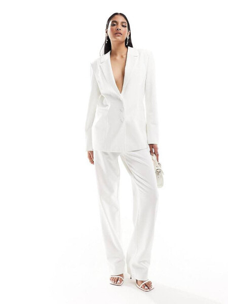 Y.A.S Bridal straight leg trouser co-ord in white