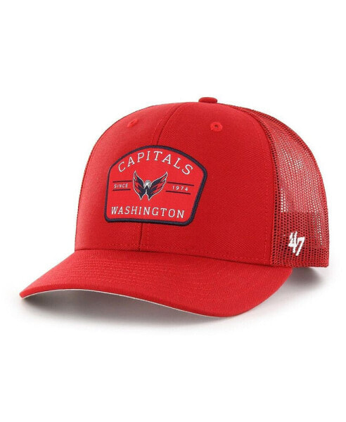 Men's Red Washington Capitals Primer Snapback Trucker Hat
