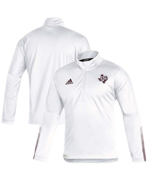 Куртка adidas для мужчин White Texas A M Aggies 2021 с молнией на четверть