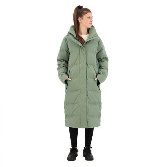 Пуховик длинный Superdry Longline Puffer в оттенке Лавровый Хаки