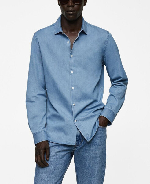 Men's Regular-Fit Cotton Chambray Shirt