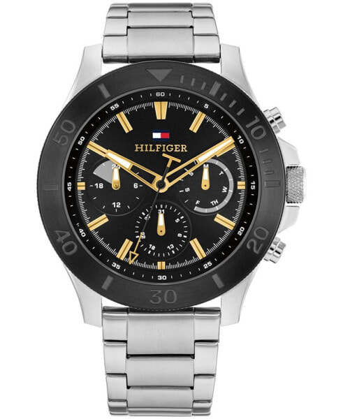 Часы и аксессуары Tommy Hilfiger мужские Многофункциональные Серебристые часы из нержавеющей стали 46 мм