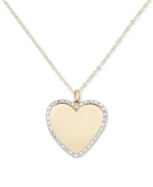 Framed Heart 18" Pendant Necklace in 10k Two-Tone Gold