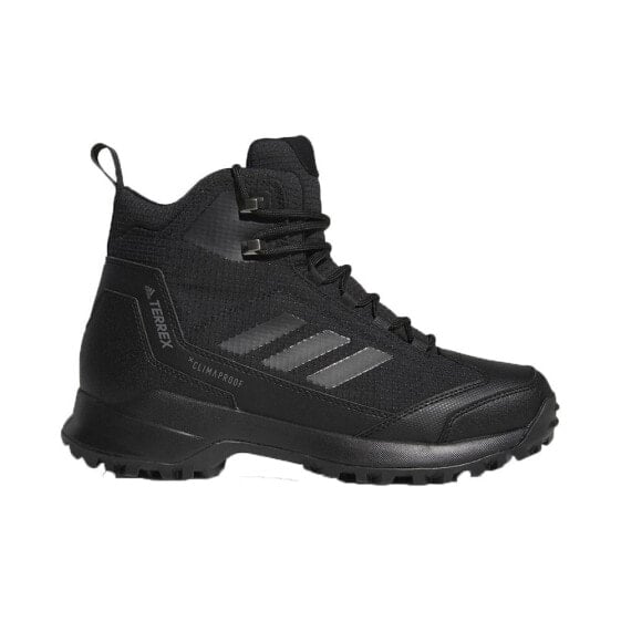 Мужские ботинки спортивные треккинговые черные высокие демисезонные Adidas Terrex Heron Mid CW CP