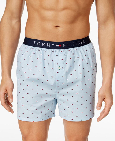 Men's Flag Logo Printed Cotton Boxers