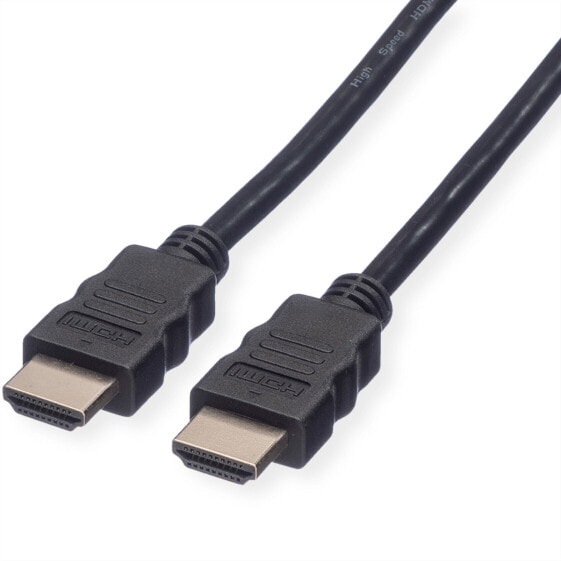 ROLINE HDMI High Speed Cable + Ethernet, M/M 1 m, 1 m, HDMI Type A (Standard), HDMI Type A (Standard), Black