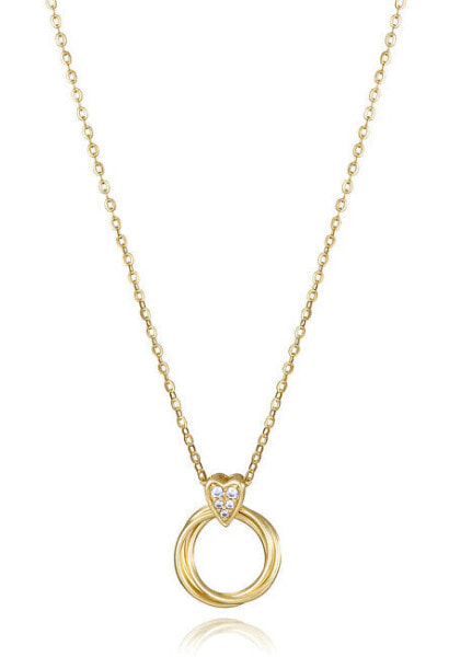 Delicate gold-plated necklace with zircons Trend 13207C100-30