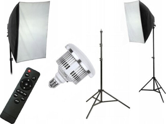 Zestaw studyjny Xrec Zestaw 5w1 Lampa Led 200w (1600w) 3000-6500k + Pilot Softbox 50x70cm Statyw 230cm / Led803