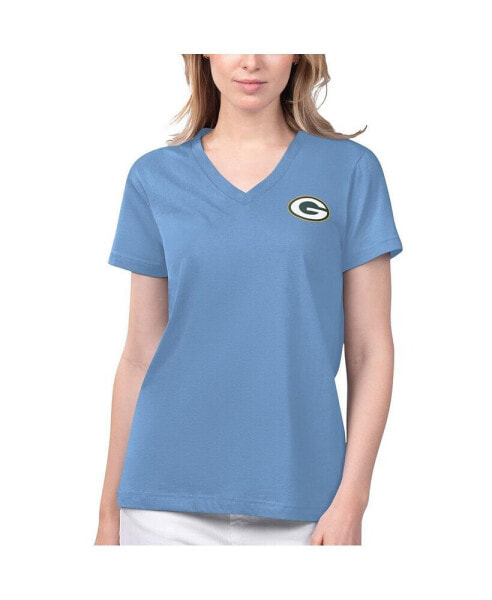 Women's Blue Green Bay Packers Game Time V-Neck T-Shirt