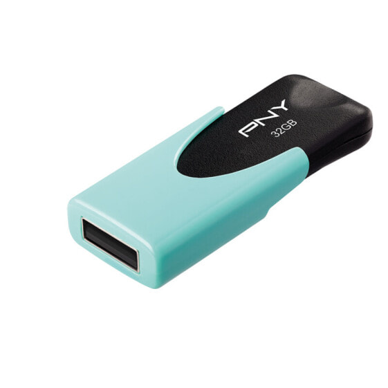 PNY 32GB Attaché 4 - 32 GB - USB Type-A - 2.0 - 25 MB/s - Slide - Turquoise