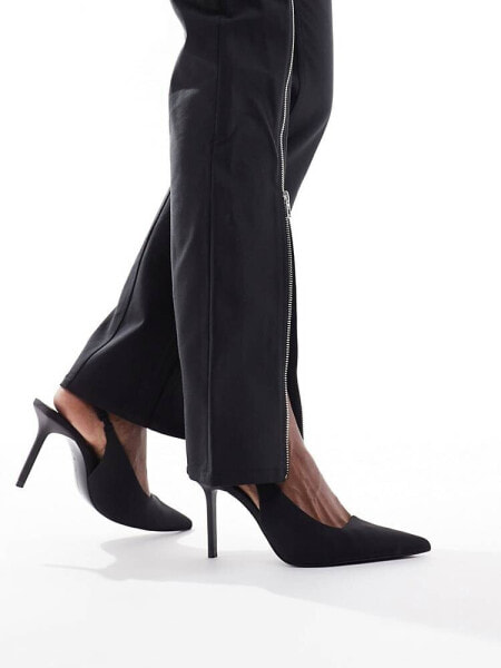 Stradivarius slingback heel in black 