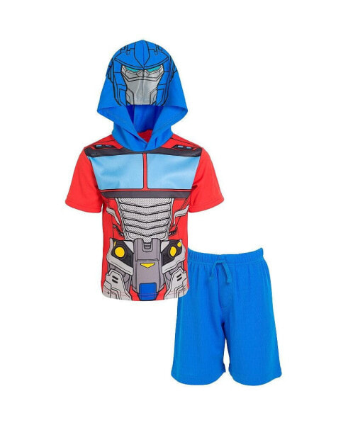 Toddler Boys Optimus Prime Bumblebee Megatron Athletic Pullover T-Shirt and Mesh Shorts Outfit Set to