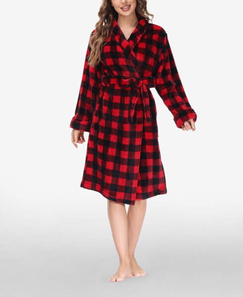 Women's Printed Plush Robe