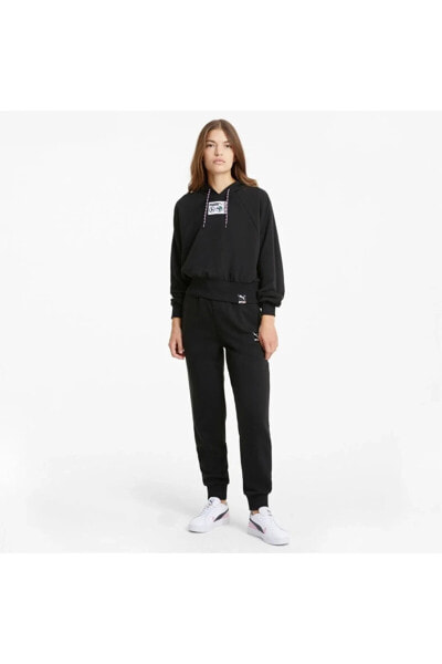 Толстовка женская PUMA International Kadın Kapüşonlu Sweatshirt-siyah