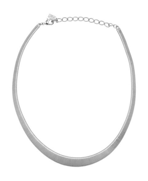 Silver-Tone Omega Mesh Chain Collar Necklaces