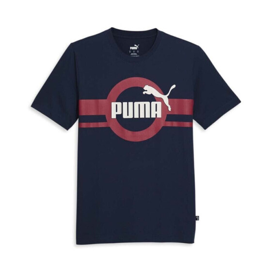 Puma Along The Line Archive Crew Neck Short Sleeve T-Shirt Mens Blue Casual Tops