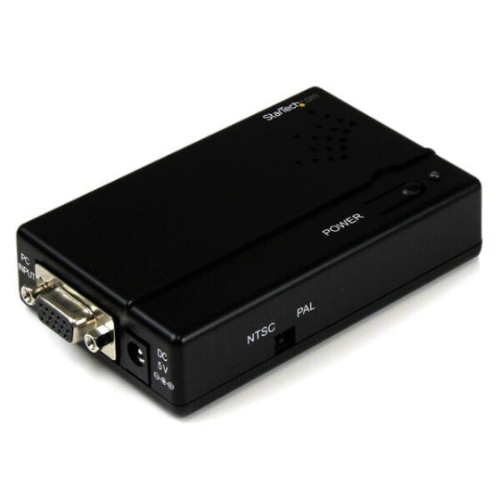 StarTech.com High Resolution VGA to Composite (RCA) or S-Video Converter - PC to TV - 0.9144 m - VGA - S-Video/RCA - Female - Female - Black